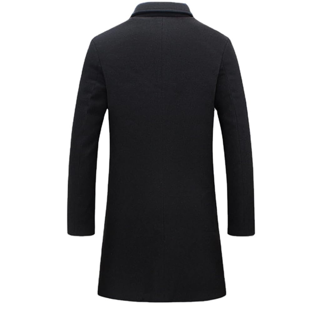 Maiyifu-GJ Men's Slim Fit Wool Blend Coat Single Breasted